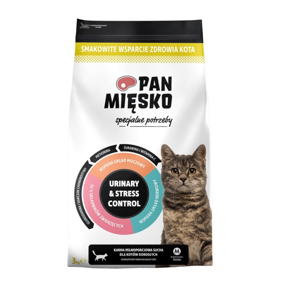 Pan Mięsko kuivtoit kassile Urinary & Stress Control Turkey, 3kg
