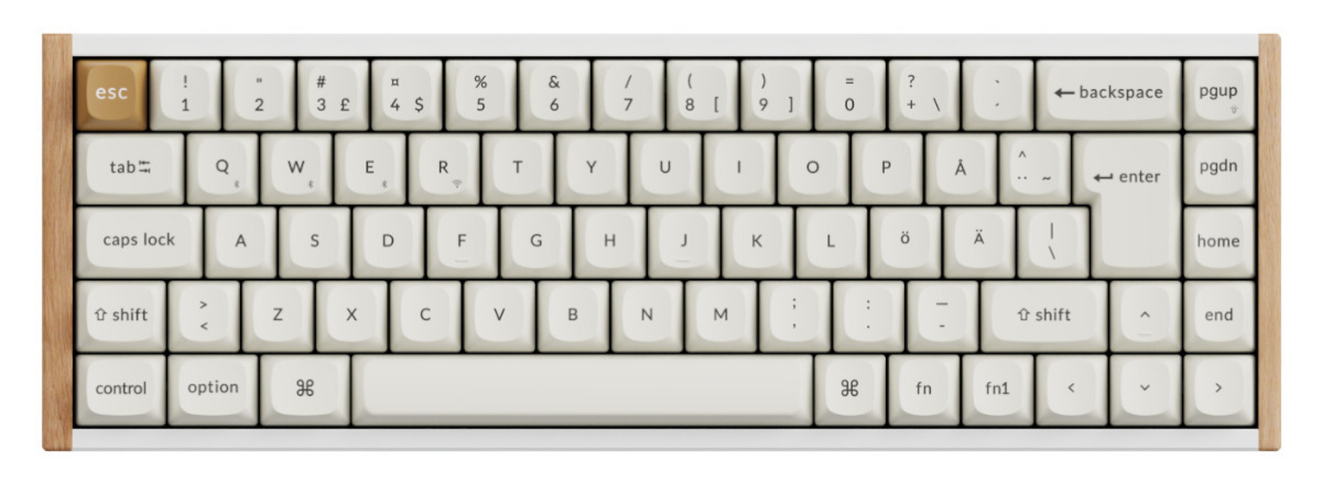 Keychron mänguklaviatuur K6 HE SE 65% valge/puit