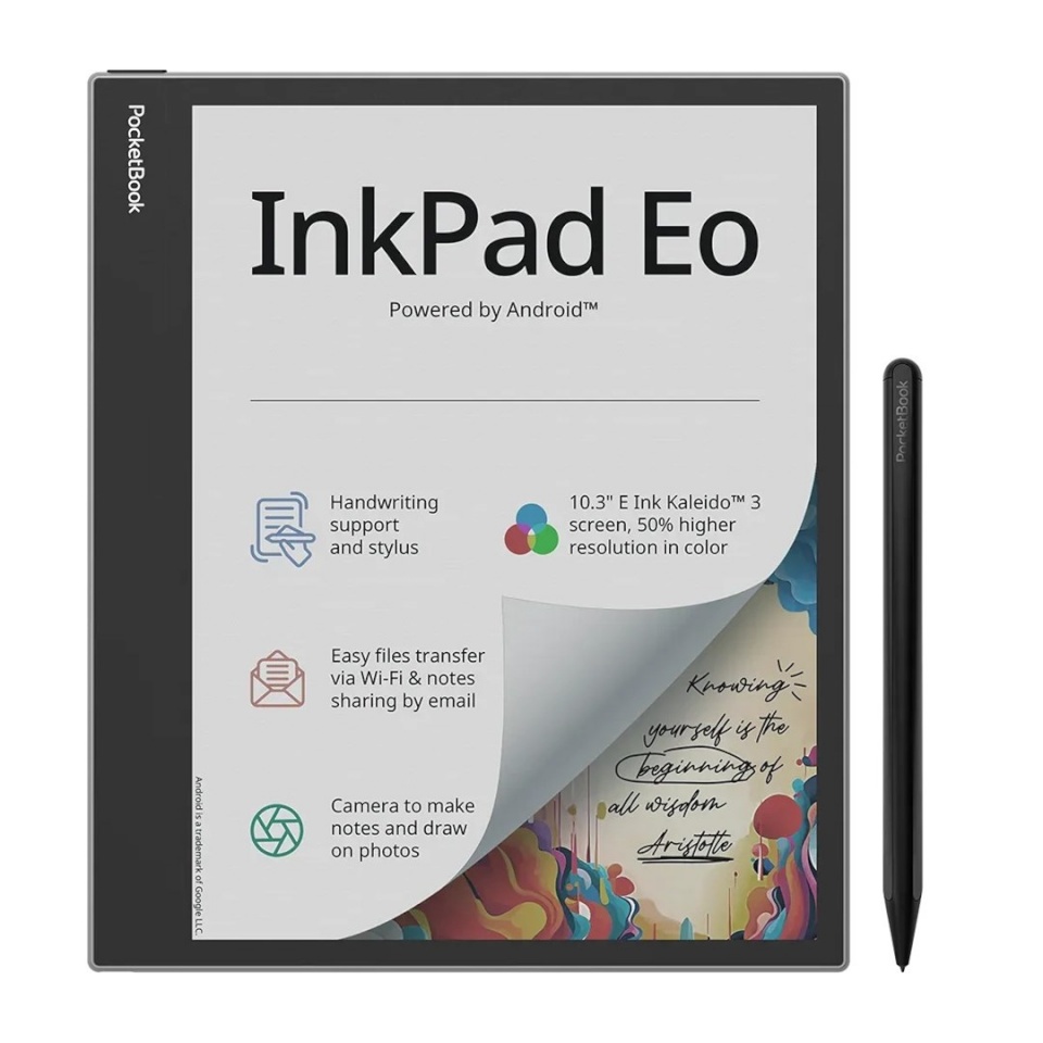 PocketBook e-luger InkPad Eo 10.3" E-Ink Kaleido 3, 64GB, WI-FI, Mist Grey, hall