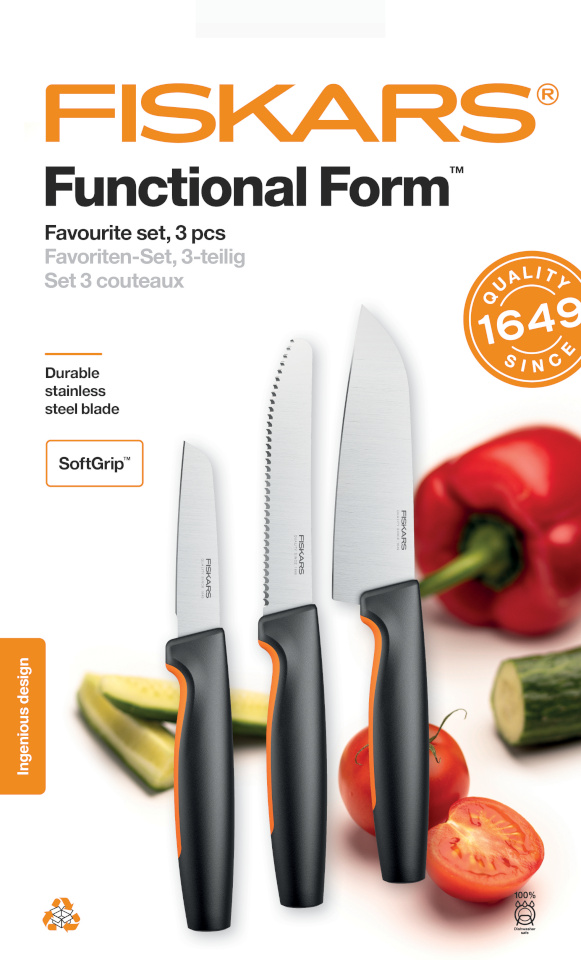 Fiskarsi Functional Form nugatikomplekt, puuvilja- ja juurviljaželee, 3-osaline