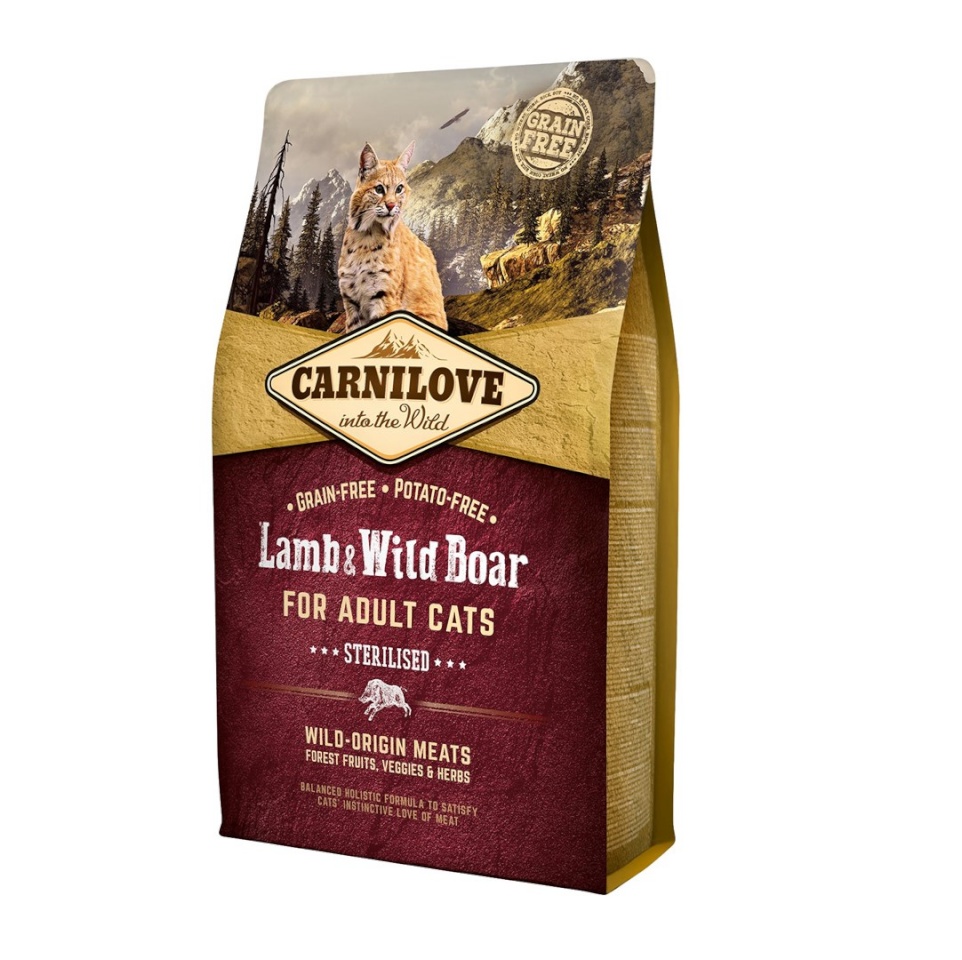 Carnilove kuivtoit koerale Cat Sterilised Lamb and Wild Boar, 2kg