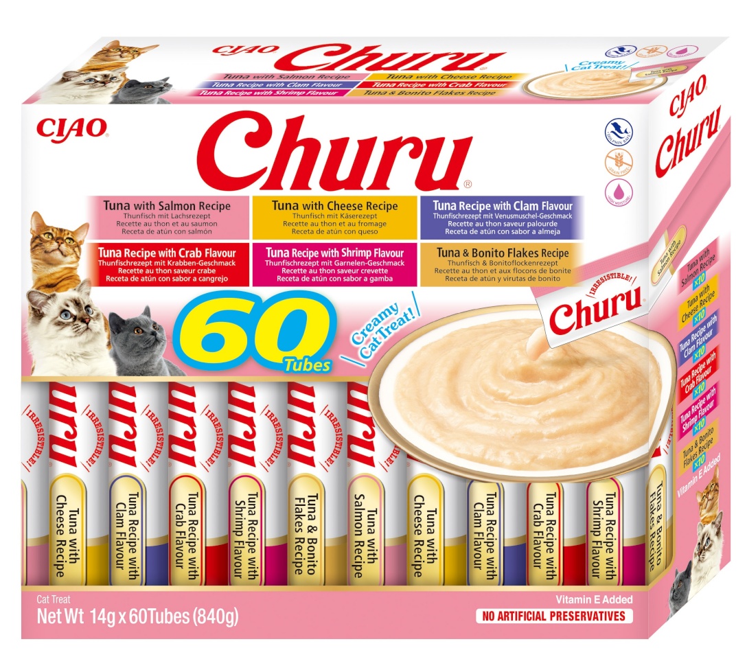Inaba kassitoit Cat Churu Variety Box Tuna, 60x14g (840g)
