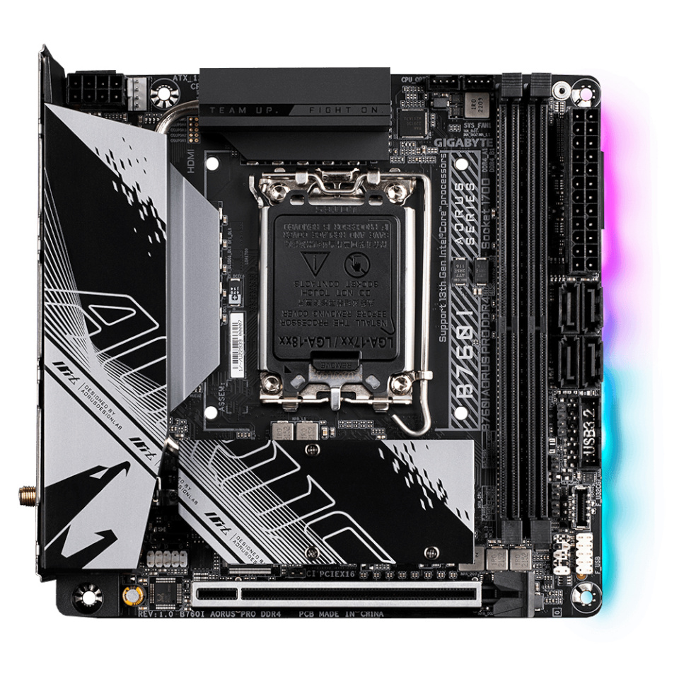 Gigabyte emaplaat B760I AORUS PRO, Intel, LGA1700, DDR4, Mini-ITX