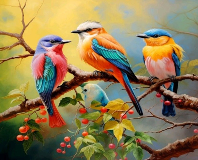 Norimpex teemantmaal Diamond Mosaic - Ptaki