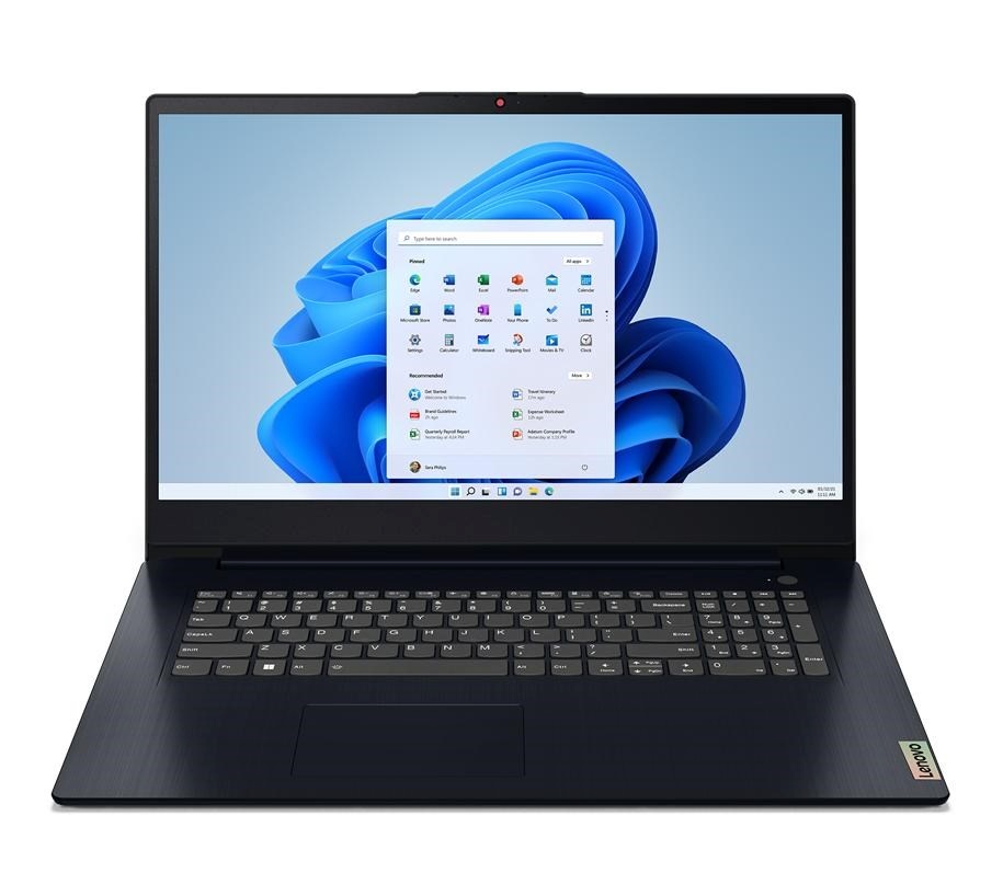 Lenovo sülearvuti IdeaPad 3 Intel® Core™ i5 i5-1235U Laptop 43.9 cm (17.3") Full HD 8 GB DDR4-SDRAM 512 GB SSD Wi-Fi 5 (802.11ac) Windows 11 sinine