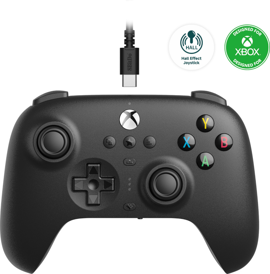 8BitDo mängupult Ultimate Wired for Xbox (must, Hall Effect Joysticks)