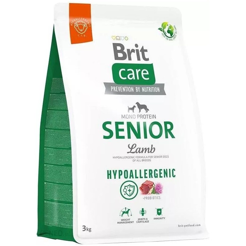 Brit kuivtoit koerale Care Hypoallergenic Senior Lamb with Rice, 3kg