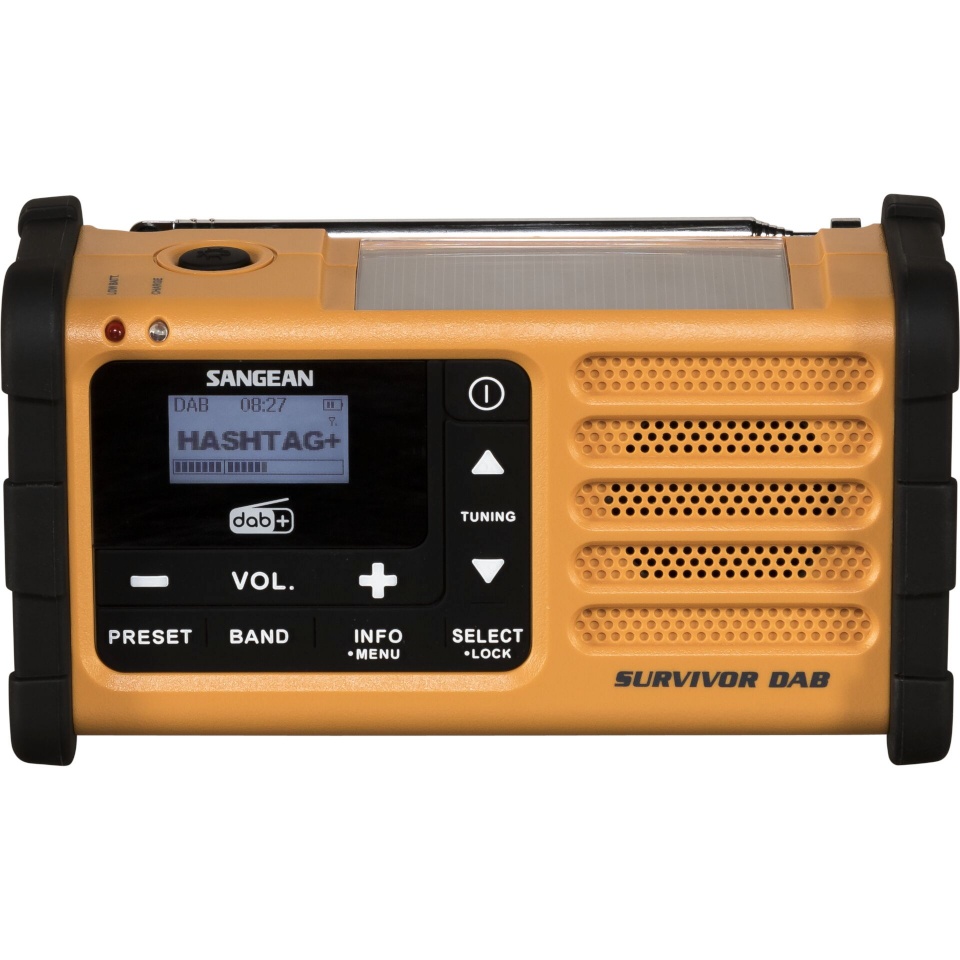 Sangean raadio MMR-88 DAB+ kollane Emergency/Crank/Solar Radio