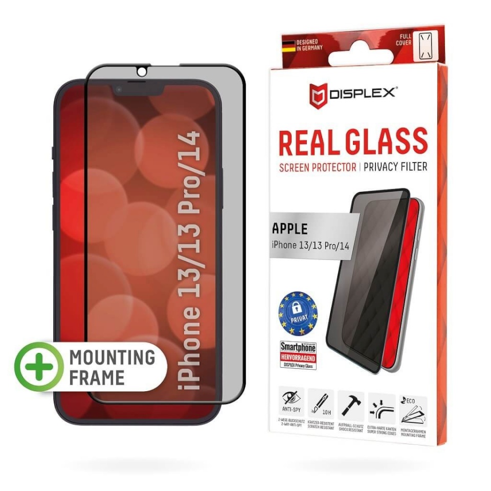 Displex kaitseklaas Apple iPhone 13/13 Pro/14 Real 3D Screen Privacy Glass By must