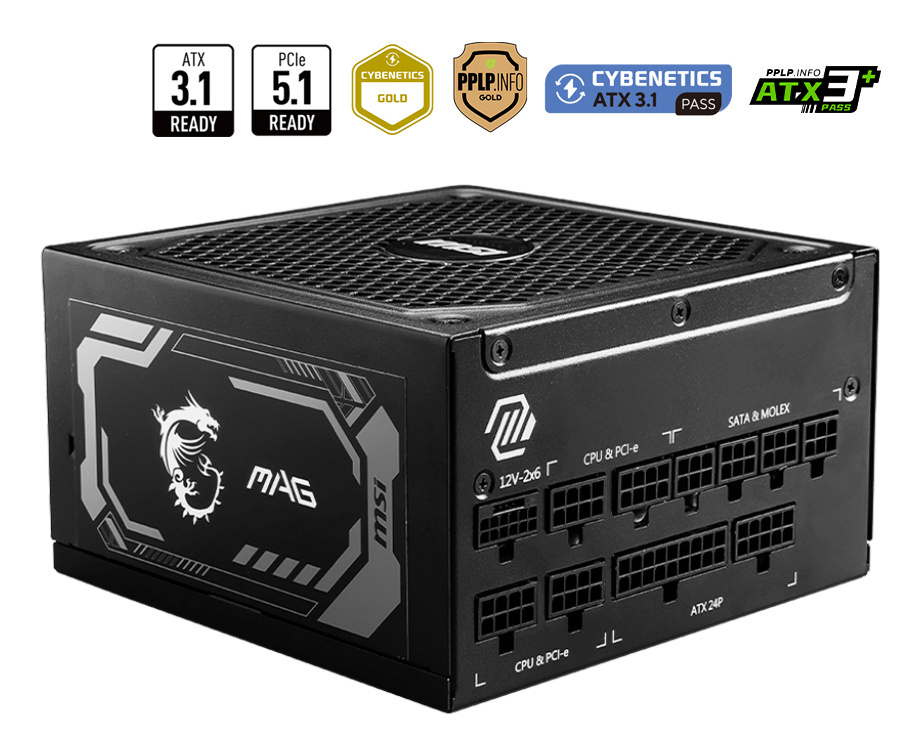 MSI toiteplokk MAG A1250GL (must, 1250 Watt)