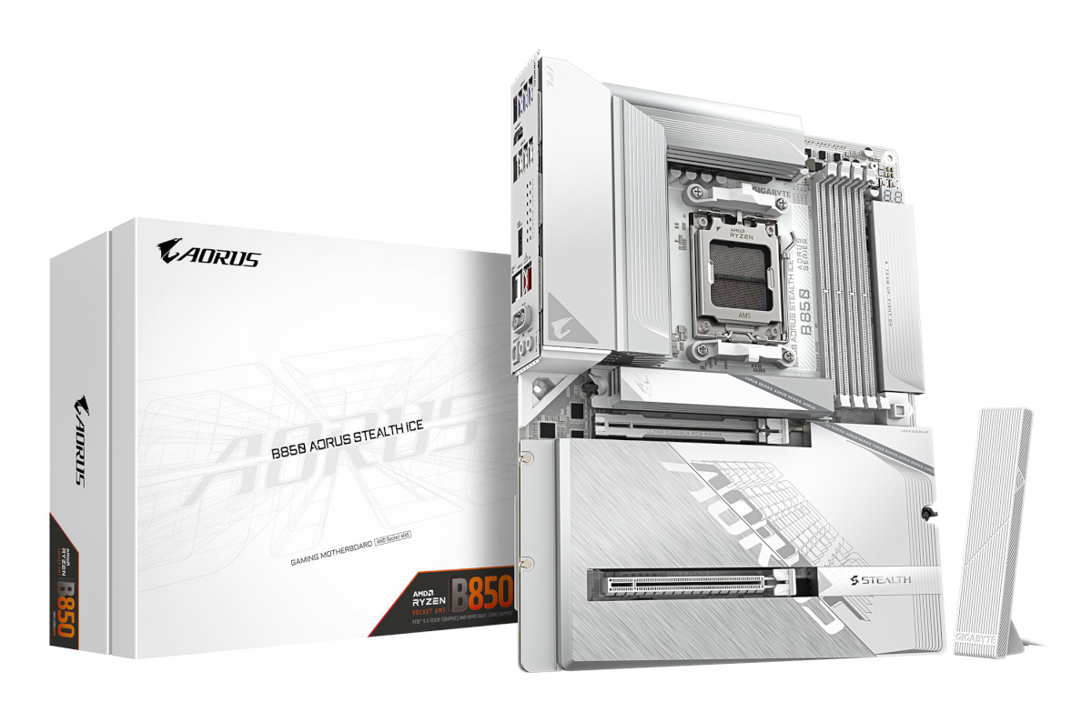 Gigabyte emaplaat B850 AORUS STEALTH ICE (B850,AM5,ATX,DDR5)