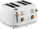 Witt röster Premium Wood Four-Slice Toaster, valge