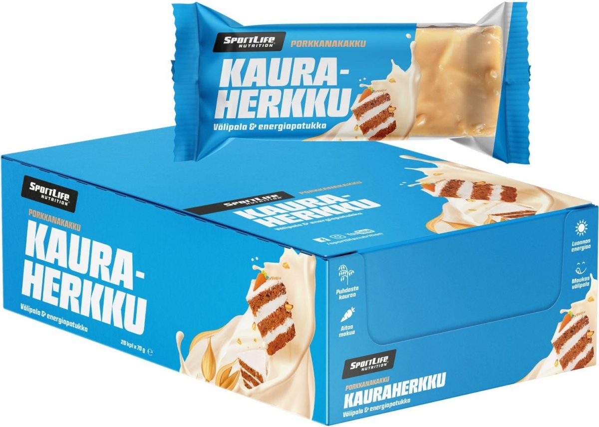 SportLife proteiinibatoon kaerahelveste ja porgandikoogi kujul, 70 g, 20 tk pakis