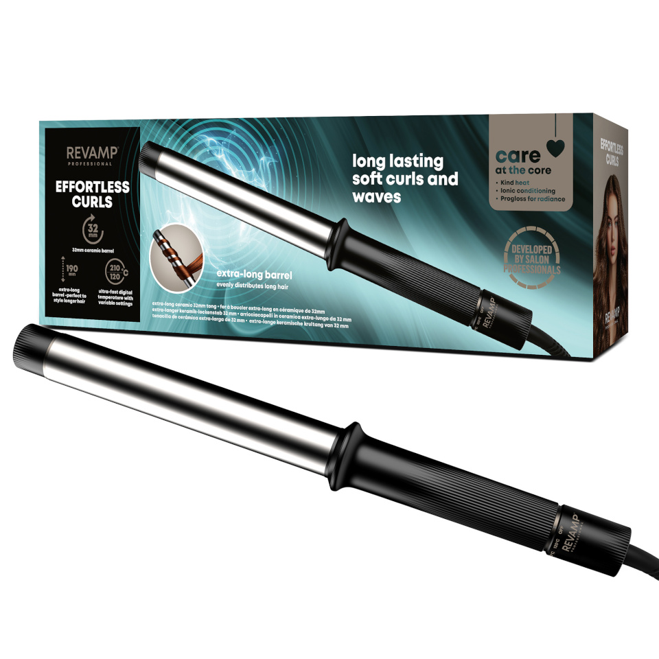 Revamp lokitangid TO-1250-EU Effortless Curls Extra-Long Curling Iron, 32mm
