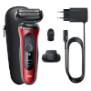 Braun pardel Shaver 61-R1200s Wet & Dry, punane/must