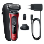 Braun pardel Shaver 61-R1200s Wet & Dry, punane/must