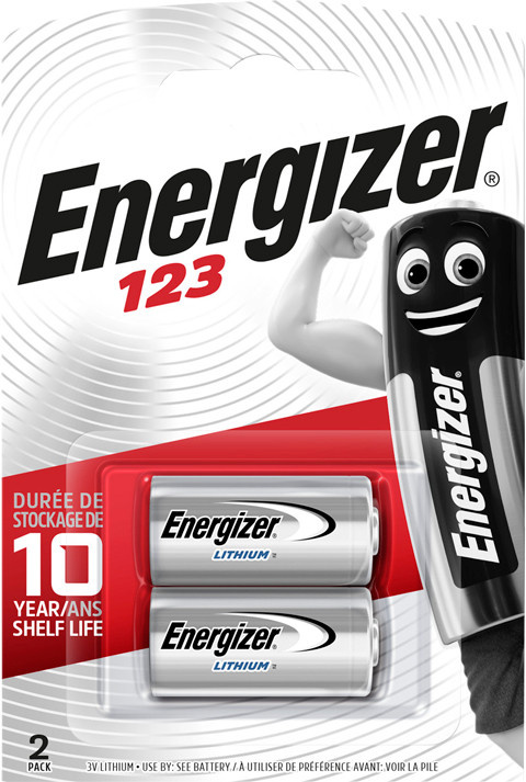 Energizer patarei Energizer CR123 3V 2tk
