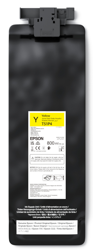 Epson UltraChrome GS3 T51P400 (800ML), tindikassett Ink Pack, kollane