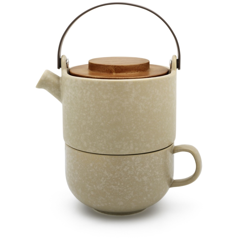Bredemeijer teekann Tea-for-one Umea beež / Akazienholzdeckel 142024