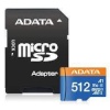 Adata mälukaart microSDHC 512GB UHS-I CL10 100/20 MB/s W/1 Adap.