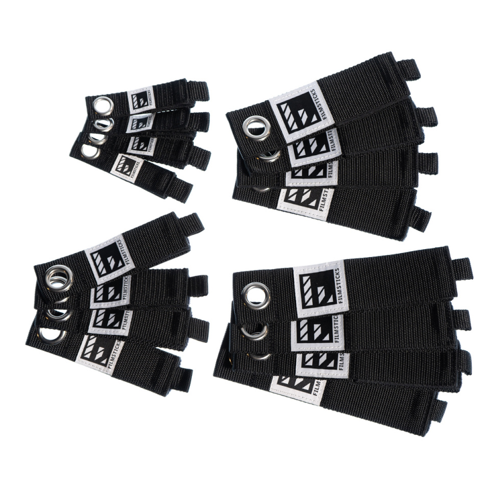 Filmsticks vastupidavad takjakinnitusega S/M/L/XL kaablikinnitused, 16 tk pakis