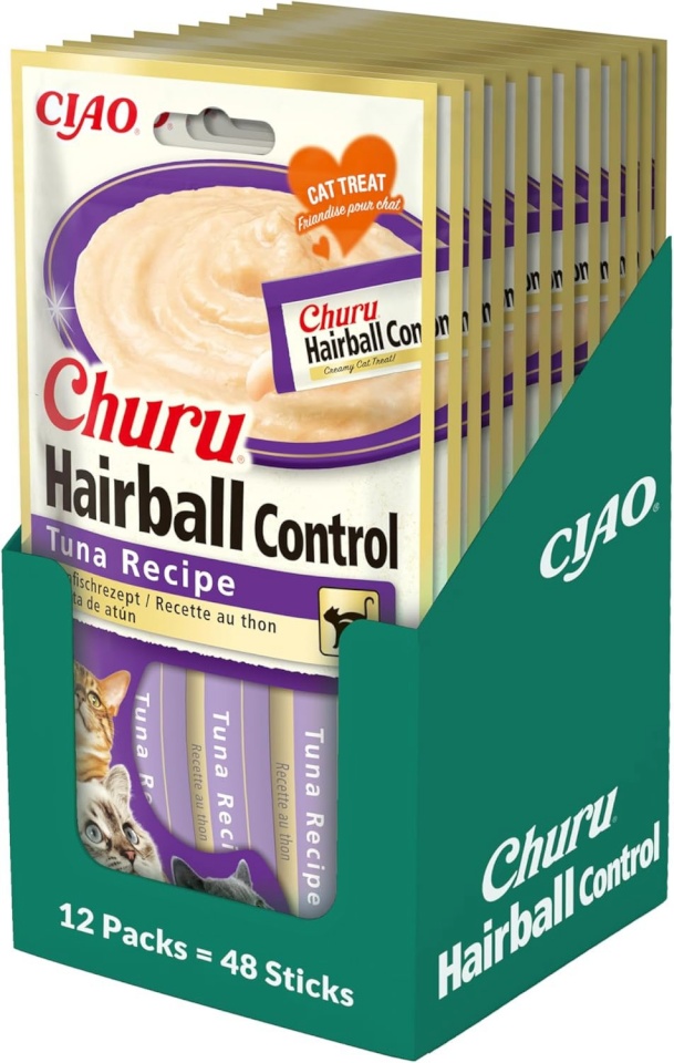 INABA CAT CHURU HAIRBALL TUNA kassimaius tuunikalaga 48x14g (672g)