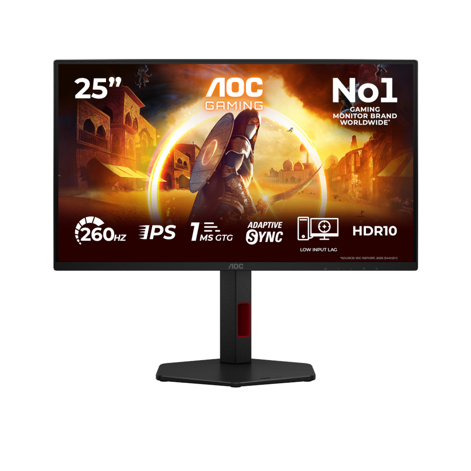 AOC monitor 62,2cm (24,5") 25G4ZR 16:09 2xHDMI+DP must/punane