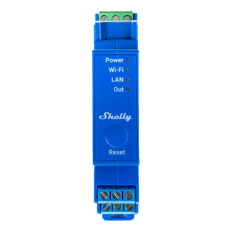 Shelly DIN Rail nutilüliti Smart Switch Pro 1 with dry contacts, 1 channel