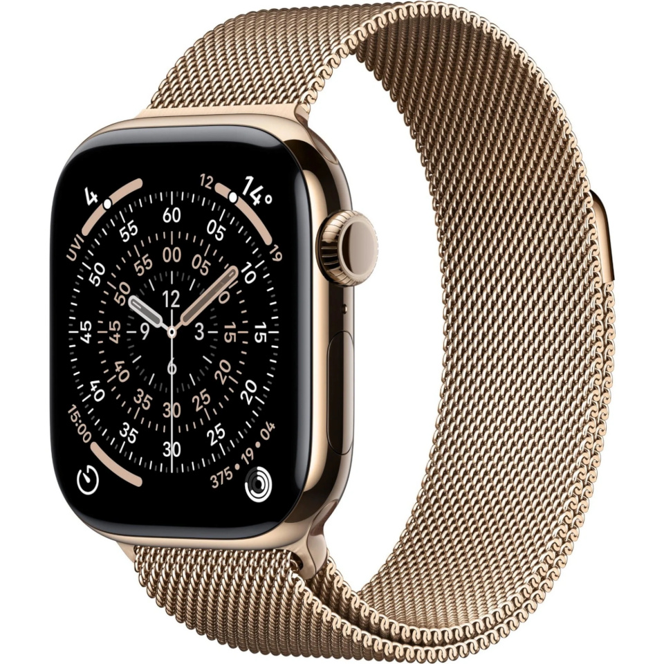 Apple Watch Series 11 42mm GPS + Cellular, Gold Titanium Case, Milanese Loop, kuldne 