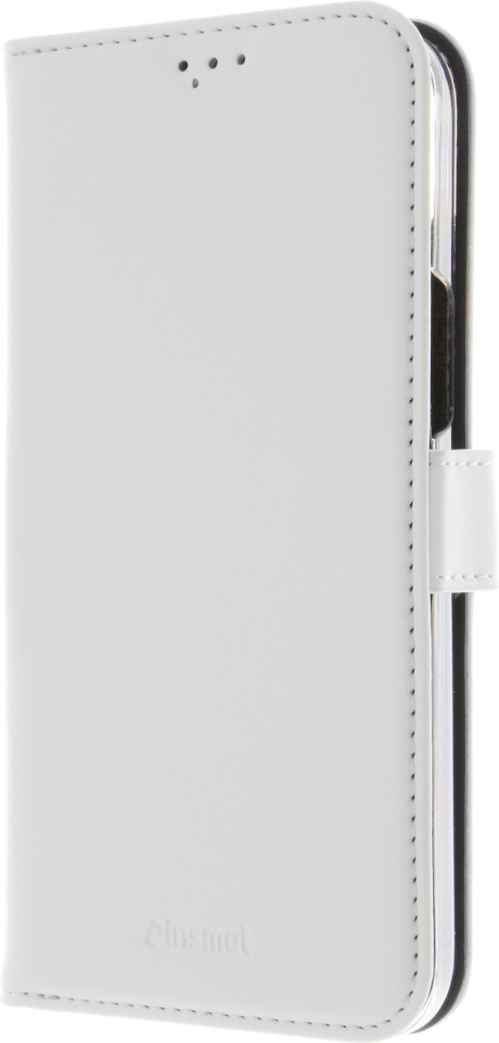 Insmat kaitsekest Exclusive Flip Case Wallet, iPhone 15, valge