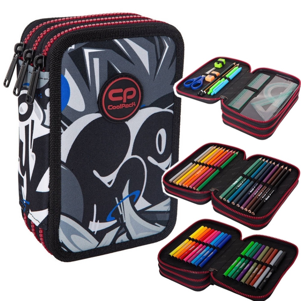 Coolpack pinal, täidetud, 3 lukuga - Jumper 3 Street Art