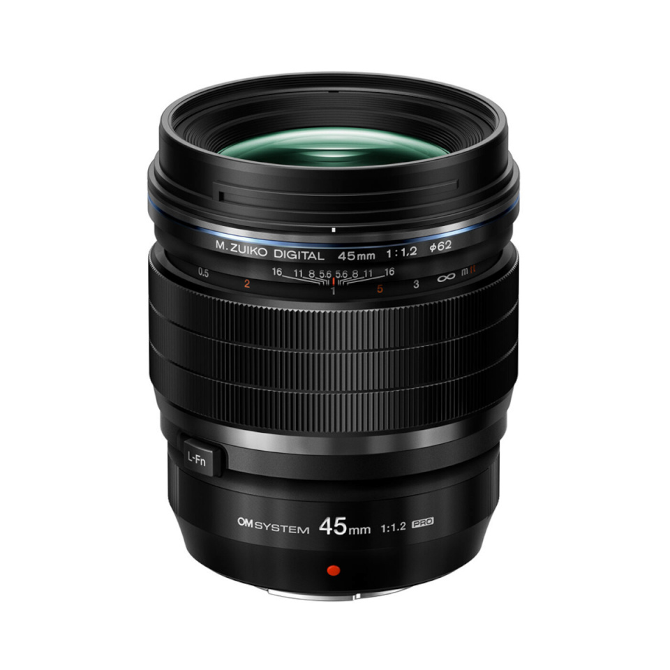 OM SYSTEM M.Zuiko ED 1.2/45mm PRO must, objektiiv