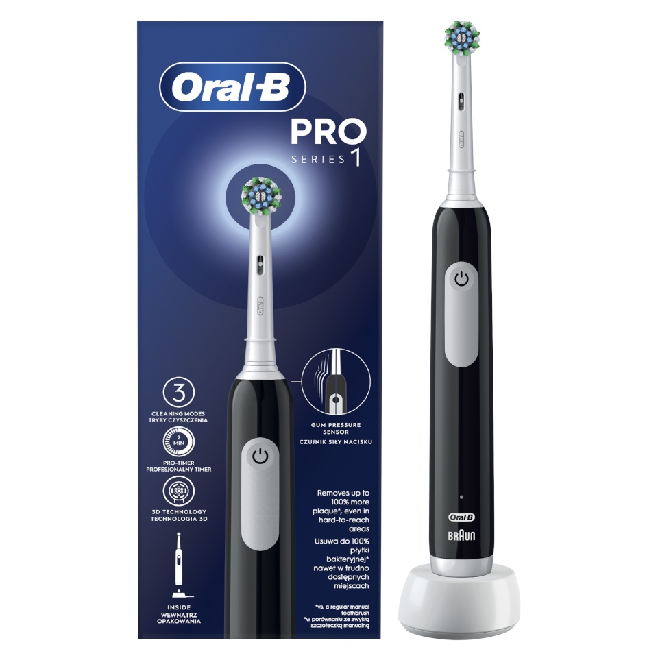 Braun elektriline hambahari Oral-B Pro Series 1 Cross Action, must