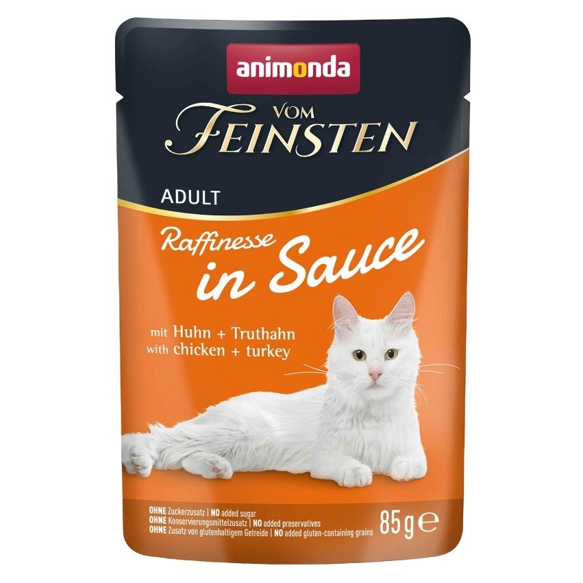 Animonda kassitoit Vom Feinsten Raffinesse in Sauce Chicken with Turkey, 85g