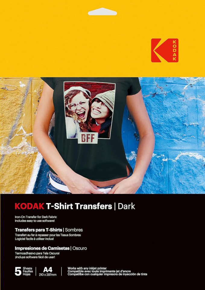 Kodak siirdepaber T-Shirt Transfers Dark A4 5 lehte