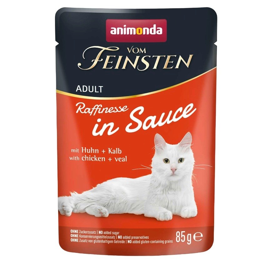 Animonda kassitoit Vom Feinsten Raffinesse in Sauce Chicken with Veal, 85g