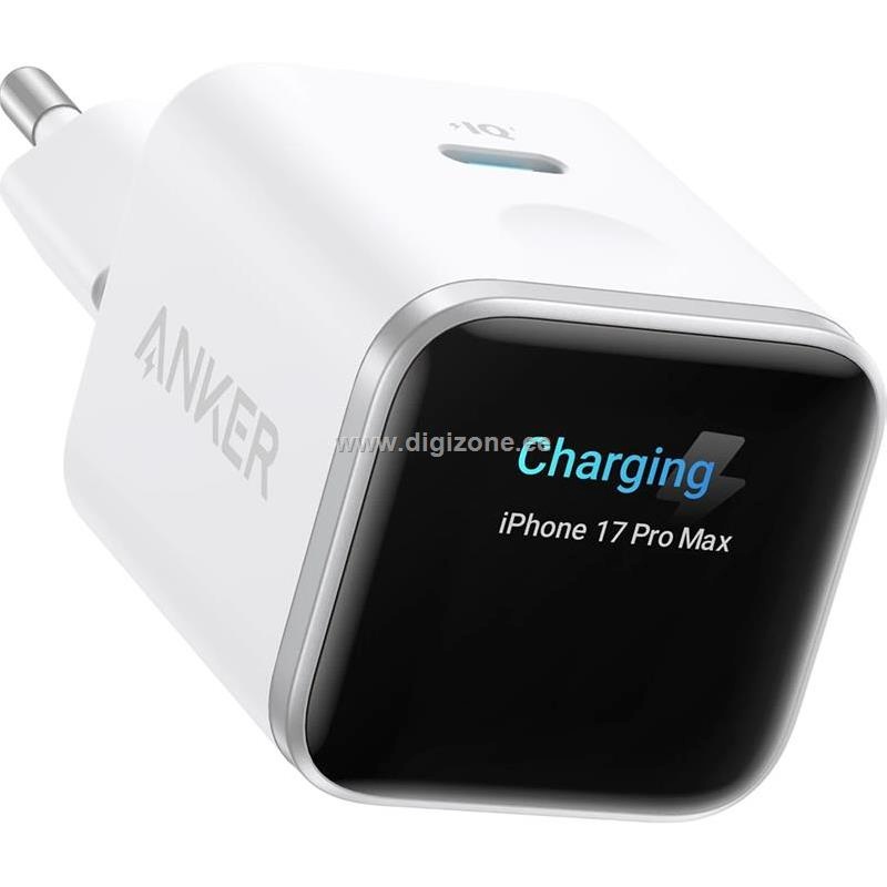 Anker laadimisadapter Nano Smart Display Charger, 45W, valge
