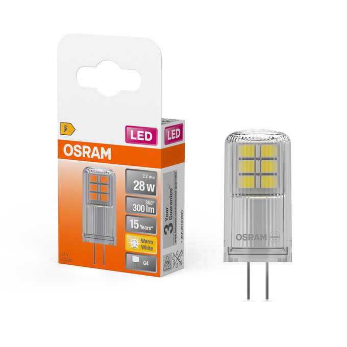 Osram elektripirn LED PIN 12V Clear 28 Non-dim G4 2.2 W (Warm White)