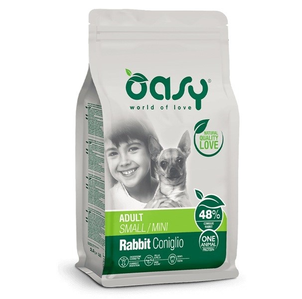Oasy kuivtoit koerale One Animal Protein Adult Small/Mini Rabbit, 2,5kg