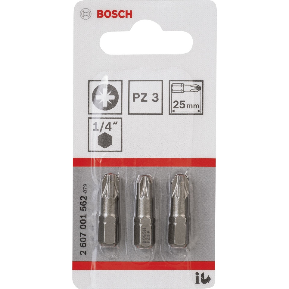 Bosch kruvikeerajate komplekt 3-osaline PZ Screwdriver Bit PH3 XH 25mm