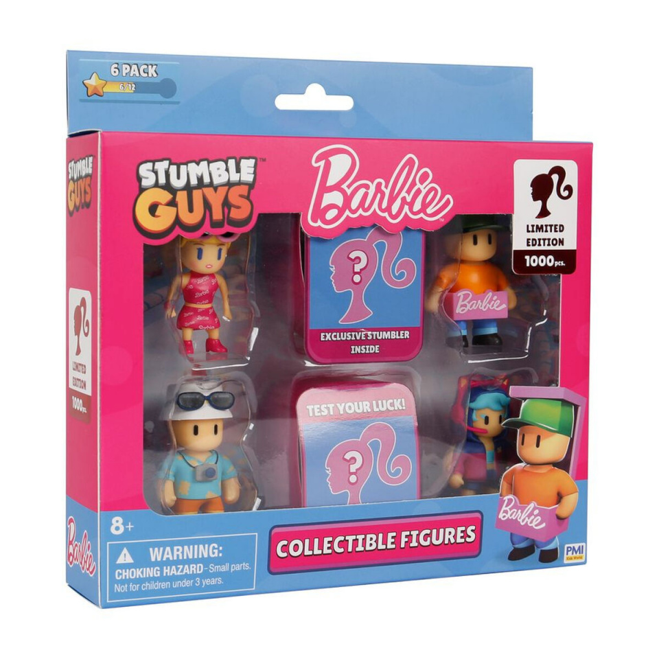 Bandai Kogumiskuju STUMBLE GUYSxBARBIE FIGURES 6 PACK DELUXE BOX VER.A Mitmevärviline Plastmass Animatsioon ja anime 6 Tükid, o