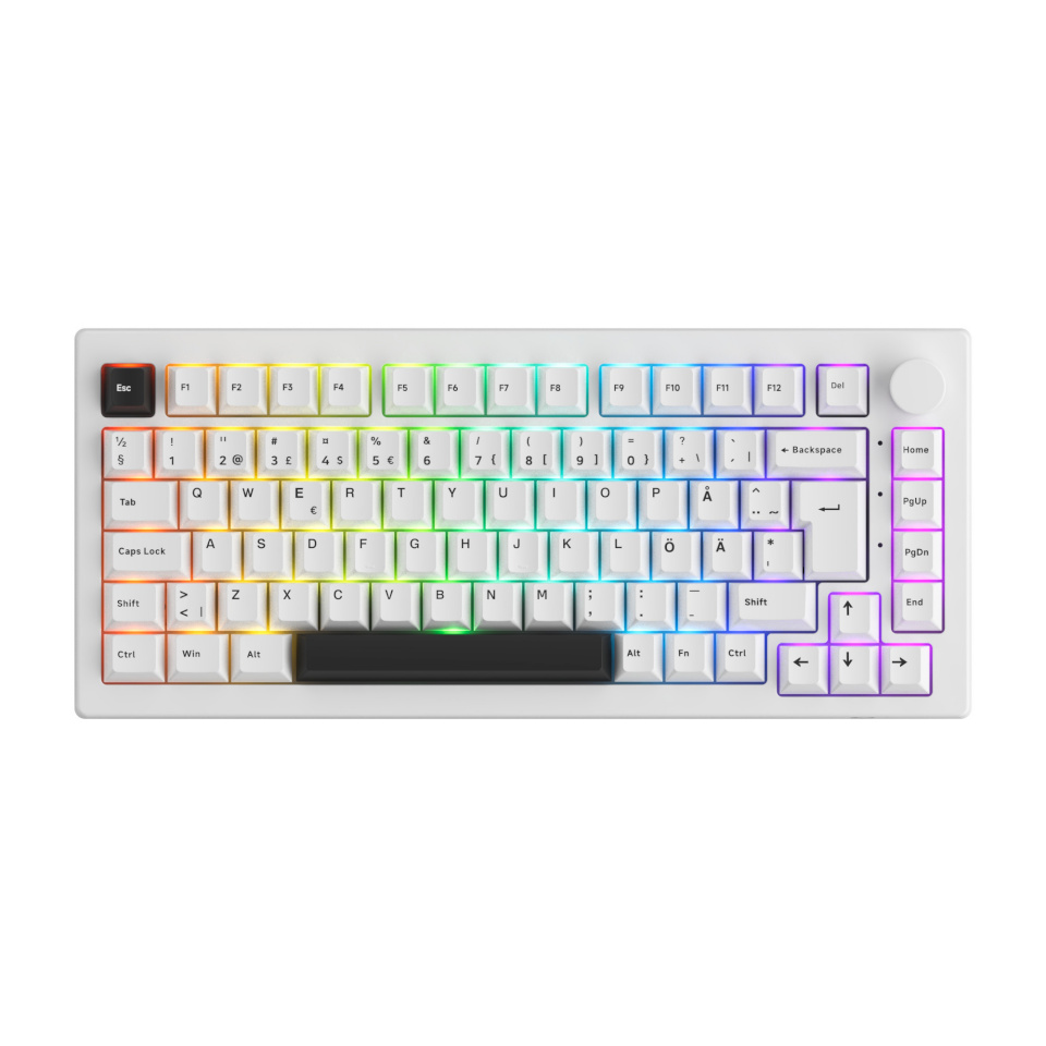 Akko mänguklaviatuur Akkogear 5075B Plus-S must valgel taustal roosipuust RGB