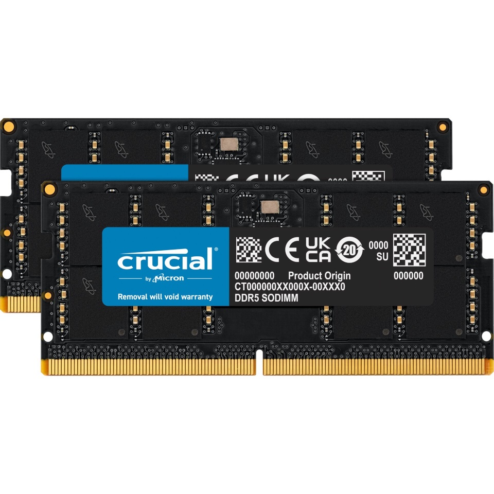 Crucial mälu DDR5-5600 Kit 64GB 2x32GB SO-DIMM CL46 (16Gbit)