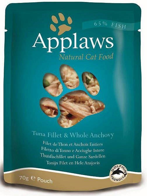 Applaws kassitoit Natural Cat Food Tuna and Whole Anchovy, 70g