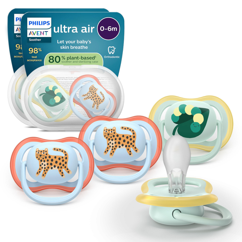 Philips Avent Ultra Air lutt, 0–6 kuud, 4 tk, heleroheline/helesinine