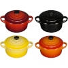 Le Creuset Stoneware Set of 4 petite Casseroles 10x5cm punane