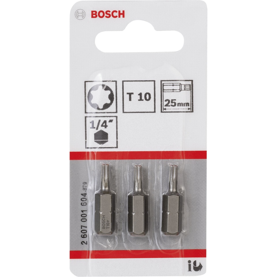 Bosch kruvikeerajate komplekt 3-osaline Screwdriver Bits T10 XH 25mm
