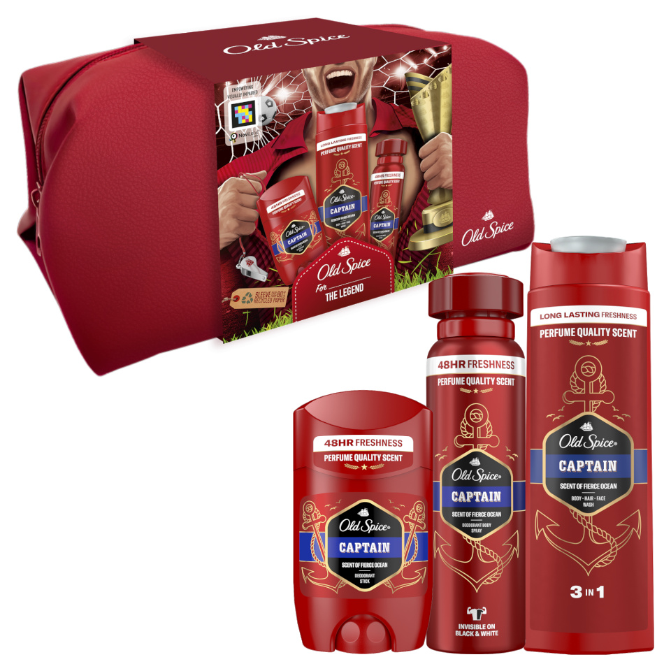 Old Spice komplekt Captain Deostick 50ml + Shower Gel 3in1 250ml + Deodorant 150ml + Bag, meestele