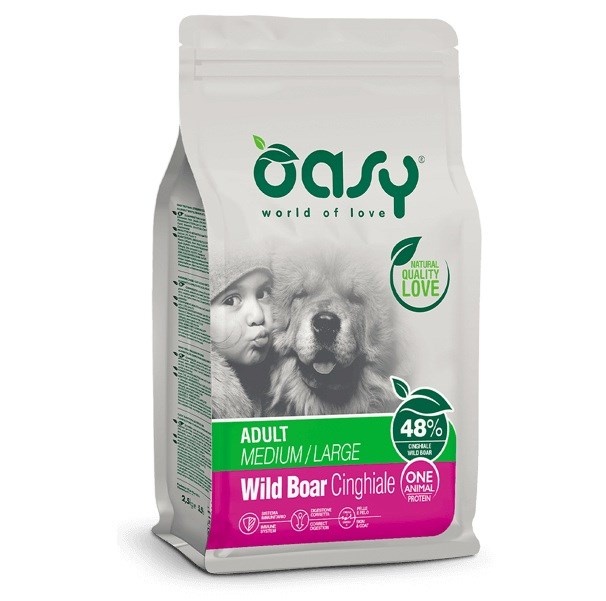 Oasy kuivtoit koerale One Animal Protein Adult Medium/Large Wild Boar, 12kg