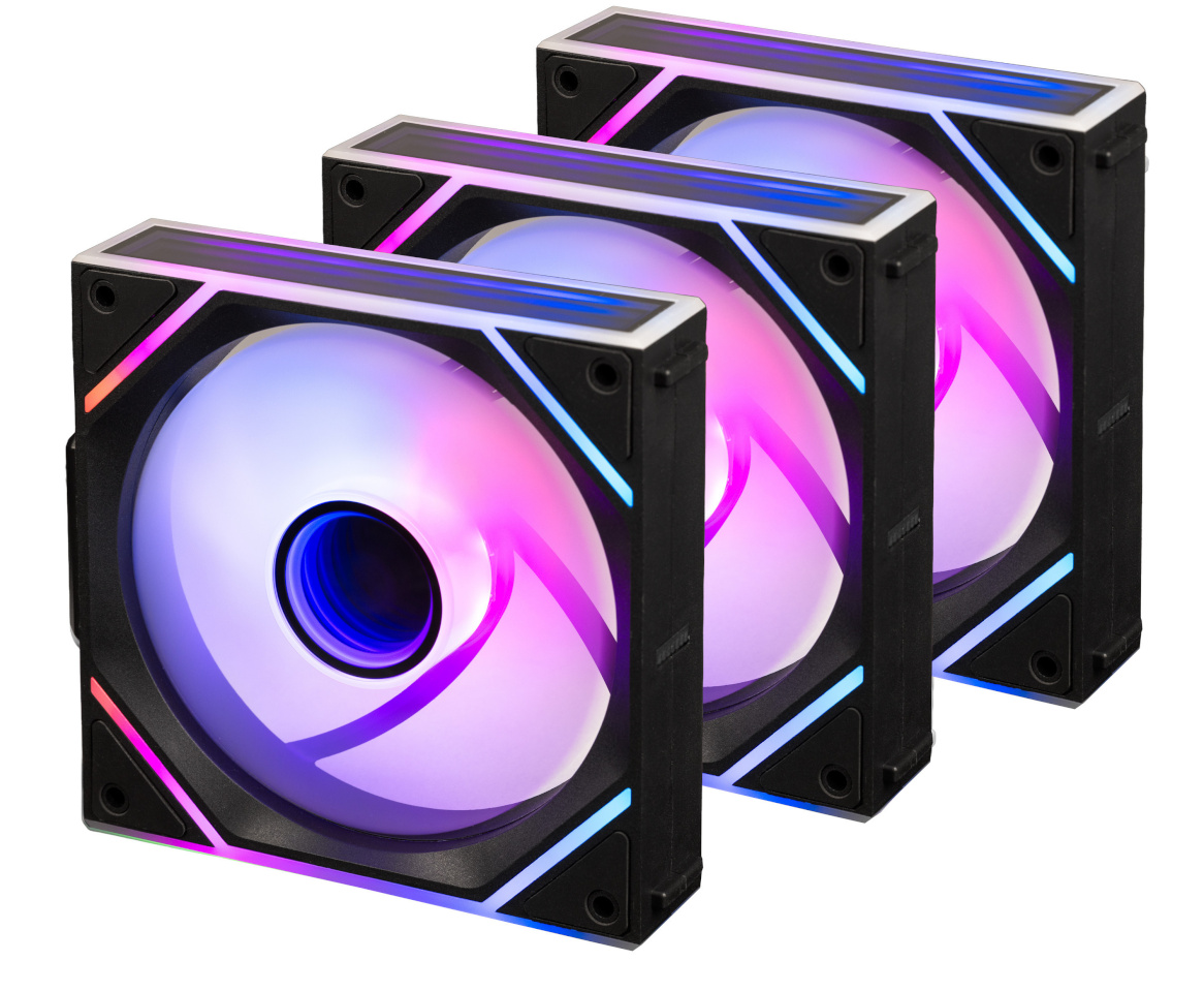 Blackstorm Luna MAG-INF ARGB PWM komplekt, must, 120 mm, 3-pakendis